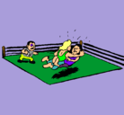 Dibujo Lucha en el ring pintado por cristiano