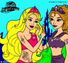 Dibujo Barbie se despiede de la reina sirena pintado por YISEDO