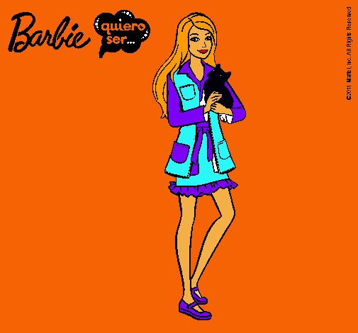 Barbie con un gatito