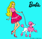 Dibujo Barbie paseando a su mascota pintado por laurita123