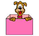Dibujo Perro dentro de caja pintado por nenaaa