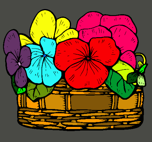 Dibujo Cesta de flores 12 pintado por yalla