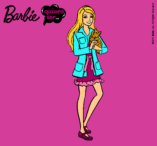 Barbie con un gatito