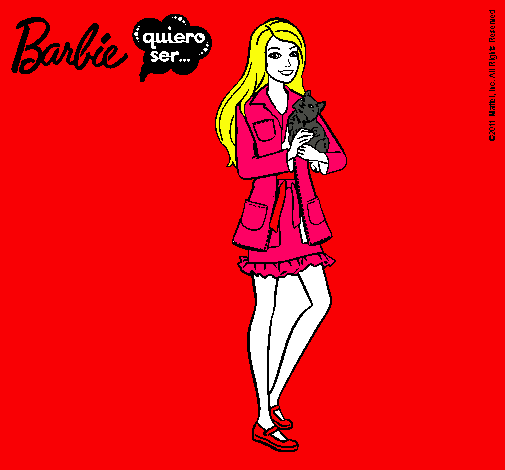 Barbie con un gatito