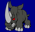Dibujo Rinoceronte II pintado por rocko