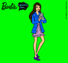 Dibujo Barbie con un gatito pintado por emat