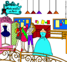 Dibujo Barbie en la tienda pintado por yalla