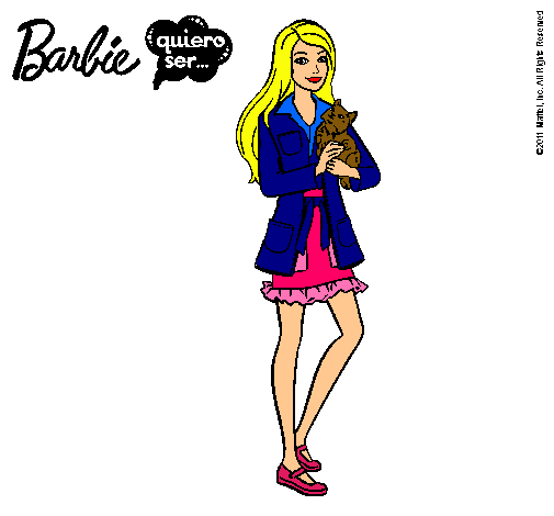 Barbie con un gatito