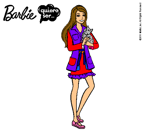 Barbie con un gatito