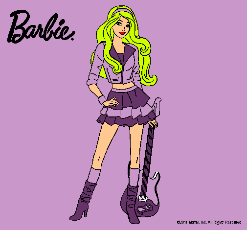 Dibujo Barbie rockera pintado por dianaeliza