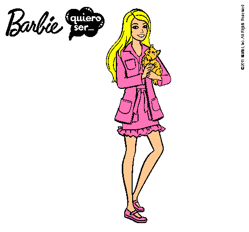 Barbie con un gatito