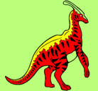 Dibujo Parasaurolofus con rayas pintado por manute
