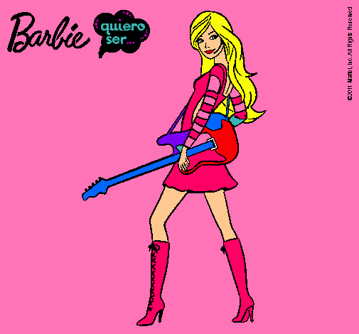 Dibujo Barbie la rockera pintado por dianaeliza