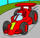 Dibujo Coche de carreras pintado por carros