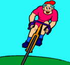 Dibujo Ciclista con gorra pintado por misael