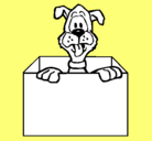 Dibujo Perro dentro de caja pintado por eularieta