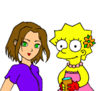 Dibujo Sakura y Lisa pintado por llonmi