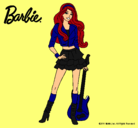 Dibujo Barbie rockera pintado por yole
