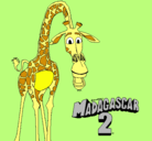 Dibujo Madagascar 2 Melman pintado por hellen