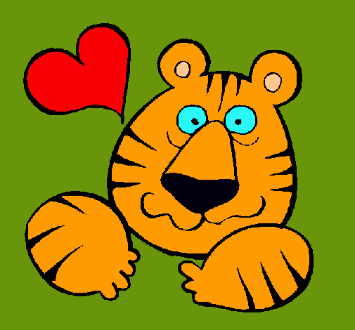 Dibujo Tigre loco de amor pintado por ALE2004