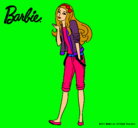 Dibujo Barbie con look casual pintado por Joshi 