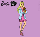 Dibujo Barbie con un gatito pintado por lusia