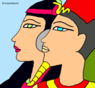 Dibujo Ramsés y Nefertiti pintado por kkandy