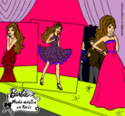 Dibujo Barbie, desfilando por la pasarela pintado por Laida