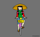 Dibujo China en bicicleta pintado por tatinga