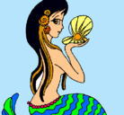 Dibujo Sirena y perla pintado por miamorcandy