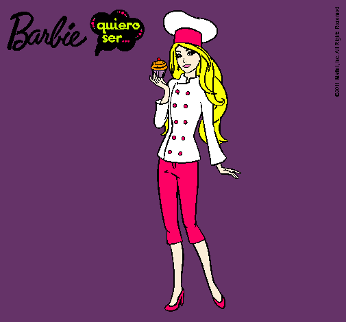 Dibujo Barbie de chef pintado por yalla