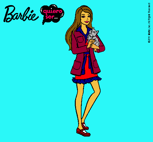 Barbie con un gatito