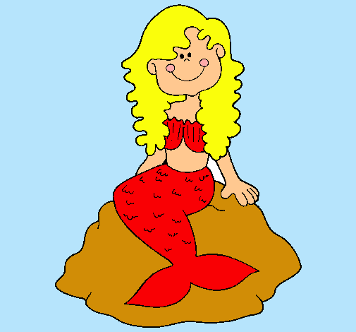 Dibujo Sirena sentada en una roca pintado por briseidy