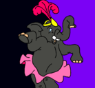 Dibujo Elefante bailando pintado por wippo