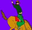 Dibujo Vaquero en caballo pintado por chumel
