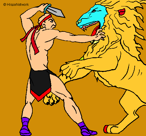 Gladiador contra león