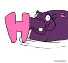 Dibujo Hipopótamo pintado por andreap22