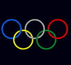 Dibujo Anillas de los juegos olimpícos pintado por hopillo