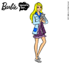 Dibujo Barbie con un gatito pintado por ilovetlj