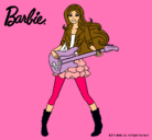 Dibujo Barbie guitarrista pintado por patote