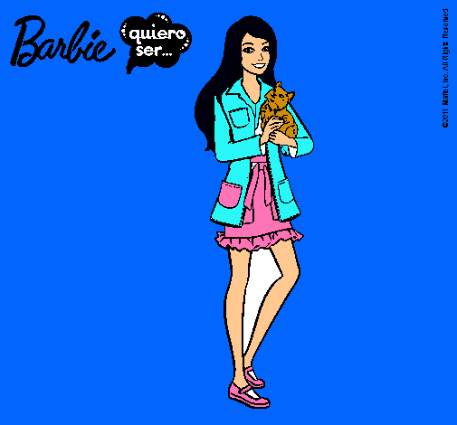 Barbie con un gatito