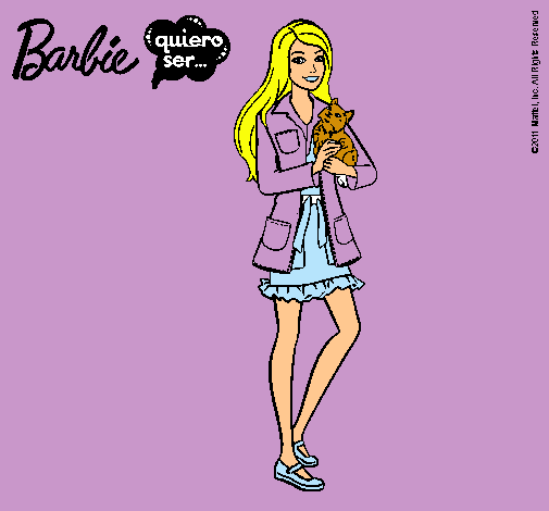 Barbie con un gatito