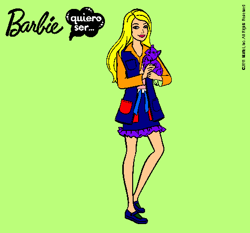 Barbie con un gatito