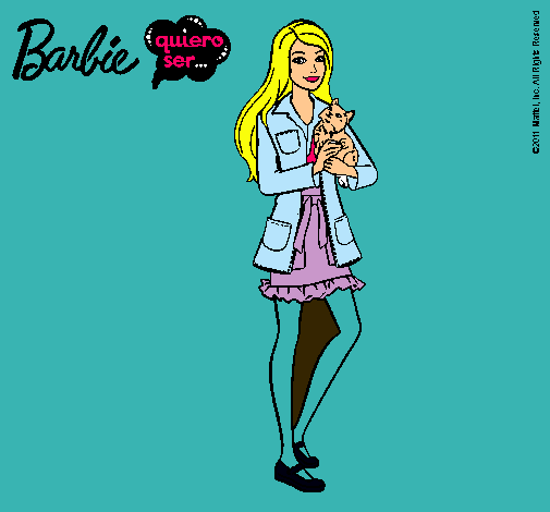 Barbie con un gatito