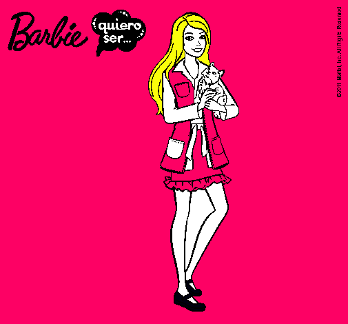 Barbie con un gatito