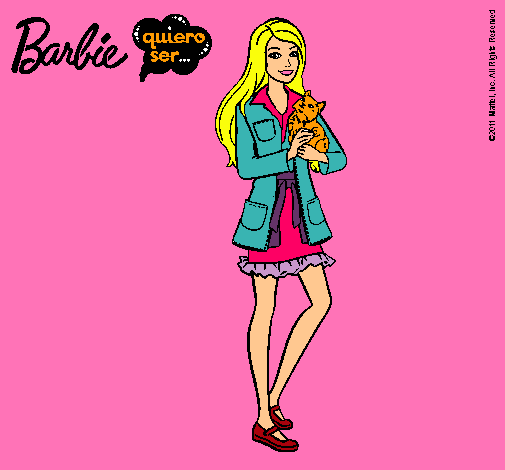 Barbie con un gatito