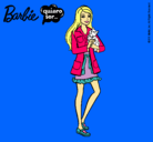 Dibujo Barbie con un gatito pintado por Bryna