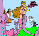 Dibujo Barbie sirena y la reina sirena pintado por lolaisa