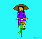 Dibujo China en bicicleta pintado por dunasierra
