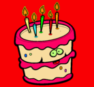 Dibujo Pastel de cumpleaños 2 pintado por felicidades